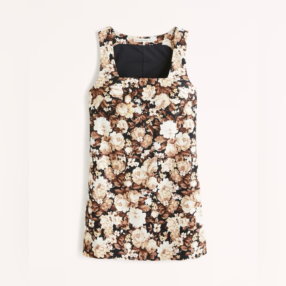 Linen-Blend Wide Strap Mini Dress
